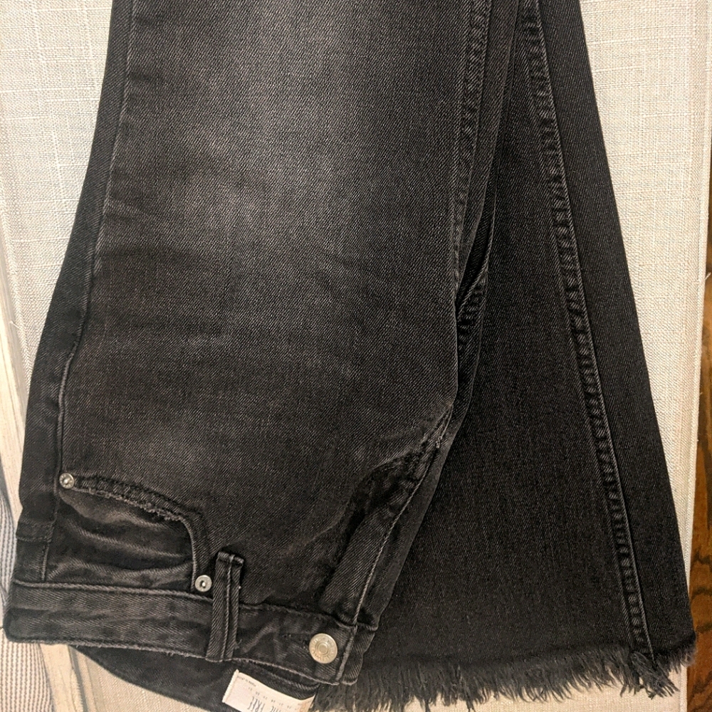 Free People Black Denim Flare Leg Jeans